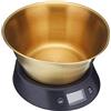 Master Class MasterClass Bilancia da cucina digitale con ciotola in confezione regalo, ottone/nero, 5 kg