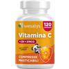 WESALYS Vitamina C D Zinco, Masticabile gusto Arancia, per Bambini ed Adulti, Vitamina C 1000mg, Vitamina D3 2000 UI e Zinco 5mg in 2 cpr, WE Salus