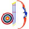 BAKAJI Set Arciere Tiro con l' Arco Giocattolo Bambini Arco Curato in Ogni Dettaglio + Bersaglio da Parete 23 cm 3 Frecce e Portafrecce Gioco Sport Esterno Interno
