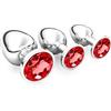 halercay 3 Pezzi Anal Butt Plug,S+ M+ L Set Sex Toy,con diamante di cristallo trasparente,per uomo donna principianti giocattoli del sesso(rosso)