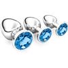 halercay 3 Pezzi Anal Butt Plug,S+ M+ L Set Sex Toy,con diamante di cristallo trasparente,per uomo donna principianti giocattoli del sesso(blu)