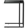 Eleganz Tavolino per computer in vetro temperato e ferro, scrivania moderna per ufficio, 50 x 35 x 65 cm, colore nero, elegante e salvaspazio