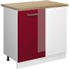 Vicco Mobile ad angolo cucina R-Line, Rosso lucido, 86 cm, PL Rovere