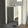 BAKAJI Scarpiera Salvaspazio 2 Ante e 6 Ripiani Porta Scarpe, Armadio Portatutto in Legno Multiuso, Armadietto con Anta Apribile, per Ingresso, Camera da Letto, Bagno, 60 x 32 x 95 cm (Con Specchio)