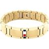 Tommy Hilfiger Jewelry Bracciale a Maglie da Uomo in Oro Giallo con la Iconica Bandiera 2790658