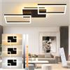 ZMH Lampada da soffitto a LED per soggiorno - Grande nera dimmerabile con telecomando, 63 W, moderna in metallo, per camera da letto e cucina, 80 cm