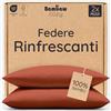 Bambaw Federe in bambu 50x75 cm, Confezione da 2, Federa cuscino anti acne, antiacaro e antirughe, Federe cuscini morbide e traspiranti per l'estate, Federa in bambu certificata Oeko-Tex (Terracotta)