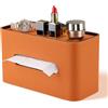 GORESE Porta Fazzoletti,Rettangolare Scatola per fazzoletti in Pelle dispenser per fazzoletti Tissue Box per ufficio, casa, auto, bagno(Arancione)
