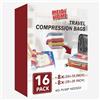 MEIQIHOME Sacchetti sottovuoto arrotolabili, 16 pezzi, salvaspazio, sacchetti ermetici a compressione per vestiti, cuscini, trapunte, coperte, biancheria da letto