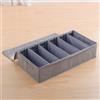 Boxiatil Contenitore Sottoletto Pieghevole, Portascarpe Sottoletto, Custodia Sottoletto Contenitori per Scarpe, 6 Scomparti Organizer, Contenitore per Vestiti,Cartone di cotone e tela,Grigio