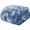 Exclusivo Mezcla Coperta Plaid Pile di Flanella per Divano, 230x270 CM Coperta Letto Matrimoniale con Elegante Jacquard, Morbida e Calda, Tinta unita Blu pietra