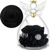 Yamonic Regalo Festa della Mamma, Rosa Stabilizzata Vera Regalo Donna,Rosa Eterna in Angel Cupola Regali Mamma,Figurine di Angeli Regali Nonna Donna Compleanno Angelo Custode Festa della Mamma