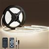 NELUX Striscia LED COB 10 Metri Bianco Naturale, Luci LED Strisce Sottopensile Cucina, Camera e TV Light Strip. Luce Interne Adesive Dimmerabili 480LED/m, 4000K. Include Telecomando, Trasformatore 24V