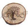 Generico Portafedi in legno per matrimoni, porta anelli, fedi nuziali, con albero della vita rustico medioevale (legno di betulla 10/11 cm)