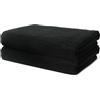 Ôhm Set di 2 Asciugamani Bagno 70x140 cm | Grande Telo da Doccia e Bagno | 100% Cotone | Spugna Morbido e Assorbente | 500g/m2 | Hotel e B&B | Oeko-TEX | Ôhm | Nero
