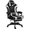Generic Sedia da gioco ergonomica per computer, sedia da ufficio sedia da scrivania sedia girevole regolabile reclinabile poggiapiedi cuscino bianco nuovo!
