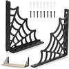 McBlast 2 Pz Staffe per Mensole Pesanti Retrò Nere, 150mm Supporti Mensola Reggi Mensola da Muro con Ragnatela Gotica, Reggimensola Supporto Angolari da Parete per Mensole in Legno Decorazione di Halloween