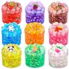 Kaoerdce Confezione da 9 cubi di gelatina di Natale, trasparenti, soffici, kit per bomboniere, ciondoli croccanti per ragazze e ragazzi, fai da te di compleanno Boba Slime per bambini, riempitivi per borse