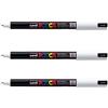 POSCA Mitsubishi Pencil - 3 pennarelli bianchi PC1MR punta extra fine calibrata 0,7 mm, pennarello a base d'acqua, qualsiasi supporto, per carta, tessuto, vetro, ciottoli, ecc.