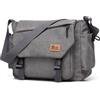 IBALULU Borsa a tracolla uomo, messenger in canvas con tasche e cintura regolabile, vintage hobo unisex. Per lavoro, viaggi e quotidiano (Grigio)