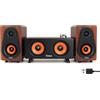 Cinnkeyi 2.1 Altoparlante per computer con subwoofer, altoparlante stereo doppio, Bluetooth/USB Dual Mode, controllo volume, sistema audio desktop per computer portatile/PC