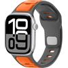 Anlinser Compatibile con Cinturino Apple Watch 42mm 41mm 40mm 38mm, Cinturini in Silicone Sport Loop per iWatch Serie 11 10 9 8 7 6 5 4-1 SE, Grigio-Arancione