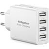 Nipow Caricatore usb Multiplo 25W 4-Porto Alimentatore Presa Multipla Ricarica Veloce Caricabatterie Spinotto Multiplo Carica Spina per iPhone 16 15 14 13 12 11 X Samsung Xiaomi