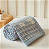 DOTBUY-SHOP Trapuntino Copriletto Estivo Primaverile, Cotone Trapunta Leggera, Motivo a Quadri Piazza Copriletto Trapuntato per Letto Singolo, Letto Matrimoniale (Blu Rosa,150x200cm)