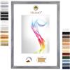 FRAMO Cornice portafoto in legno 60 x 85 cm (misura dell'immagine) in grigio cancellato, dimensioni a scelta, cornice per poster, puzzle, collage fotografico, realizzata su misura, cornice su misura