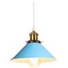 iDEGU Retrò Lampada a Sospensione 22cm Lampada da Soffitto Vintage in Metallo E27 Lampadario a Sospensione Moderno Stile Scandinavo Plafoniera per Cucina Soggiorno Caffè Cameretta (Blu)