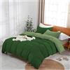 INTRECCI Parure Copripiumino Bicolore Matrimoniale Singolo Piazza e mezza, Set Sacco Piumino Friends in Cotone con Federe Disponibile in più Colori e Misure (Verde Sottobosco/Salvia, Singolo)