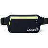 AGILEX Marsupio ultra piatto per corsa, per jogging, sport, fitness, corsa, per tutti gli smartphone, Black/Neon, Taglia unica per tutti, Sportivo