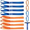 EXIN DECHEN Cinghie di Fissaggio Morbide, Generale Cinghie Moto Nylon Cinghia Fissaggio Multifunzionale Cinghia Lunga Con 4 moschettone a Filetto per Auto, Trasporto Moto, Biciclette, Campeggio - 40,5cm × 2,5cm