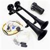 YIYDA Clacson per auto 160db Car Horn 24V Tromba d'aria per auto nero zinco cromato doppio tubo tromba per camion Clacson elettrico clacson di allarme con pompa d'aria per 24V auto SUV camion ecc