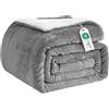 Good Nite Coperta Plaid 230x270 cm da letto in Flanella Sherpa Blanket,leggera,tinta unita,per divano
