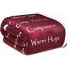 WOLF CREEK BLANKET, coperta Compassion (marca), super morbida, stampe in inglese Strenght, Courage, Warm Hughs, Get well, regalo con pensieri di guarigione ed energia positiva (127 cm x 165 cm)