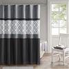 510 DESIGN AONELAS Tenda da doccia, design geometrico con ricamo testurizzato con fodera integrata, decorazione moderna per il bagno della metà del secolo, lavabile in lavatrice, schermo privacy in