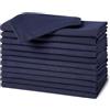 Amazon Basics, Tovaglioli di stoffa riutilizzabili antimacchia e resistenti alle pieghe, confezione da 12, 43 x 43 cm, Blu