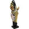 GILDE Scultura zebra in resina sintetica e marmo - lucido - arancione-nero - altezza 50 cm x larghezza 19 cm