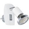 Eglo - Mini faretto a LED da presa, luce orientabile inserire nella acciaio di colore bianco e cromo, attacco GU10, interruttore incluso