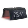 mooov 477358 - Sveglia Midnight con caricatore a induzione da 15 W per telefono (ricarica senza fili), simulazione alba luminosa, schermo digitale, porta USB-A, colore: nero
