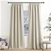 NICETOWN Tende termiche per soggiorno, colore beige, con protezione dal calore, arricciate, set da 2 pezzi, 240 x 140 cm (altezza x larghezza), per sistema a binari, colore beige chiaro