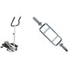 Sunny Health & Fitness Magnetic Underdesk/Standing Portable Ellittical Machine + 86 cm Olympic Triceps Bar with Ring Collars, Olympic Weight for Weightlifting and Bodybuilding