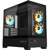 GIGABYTE C201 PANORAMIC Case per PC - Mid Tower, m-ATX, supporto per radiatore da 360 mm, 3 ventole preinstallate, USB 3.0, compatibile con RGB Fusion