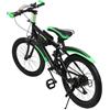 TouTToNG 20 Mountain Bike Bicicletta in acciaio al carbonio MTB fino a 85kg/187.39 lbs con porta tazza d'acqua (verde)