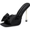 Eralom Sandali Donna Tacchi Alti Punta Slip-on Sandali Moda A Ago Tacco 10CM Heels, Nero , 39.5 EU