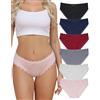 Levao Confezione da 6 Slip in Cotone da Donna Mutandine in Pizzo Biancheria Intima Traspirante Taglie dalla S-XXL