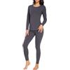 wirarpa Set di Intimo Termico in Cotone per Donne, Pigiama in Maglia a Lunga Giacca con Top e Pantaloni, Abbigliamento Termico per l'Autunno