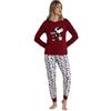 PEANUTS Pigiama a maniche lunghe Snoopy Cool da donna, bordeaux, L
