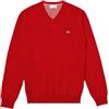 Lacoste Ah4087 Maglione, Rosso (Rouge/Farine-Rouge Azc), Large (Taglia Produttore: 5) Uomo